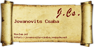 Jovanovits Csaba névjegykártya